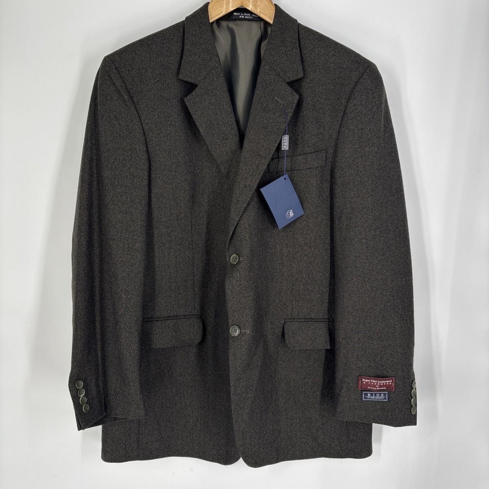 Bios Le Collezioni Mens‎ Wool Cashmere Blend Blazer Size 42L Moss Green Classic